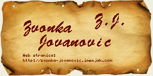 Zvonka Jovanović vizit kartica
